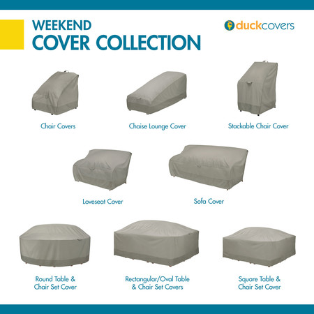 Classic Accessories Weekend 52" Patio Loveseat Cover w/ Duck Dome, Moon Rock WLV543735